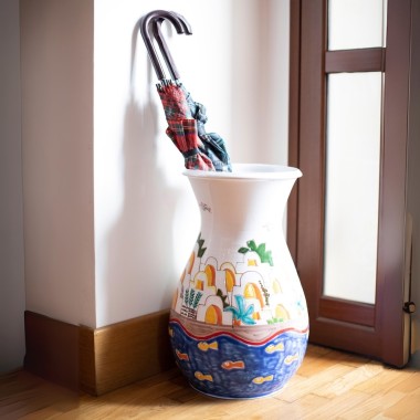 Vaso Portaombrelli Dammusi realizzato e dipinto a mano ceramiche de simone Vaso Portaombrelli Dammusi realizzato e dipinto a mano ceramiche de simone